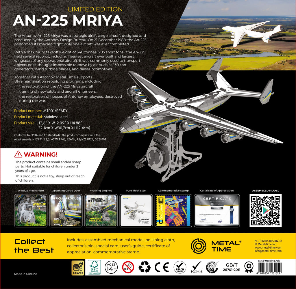 AN-225 MRIYA - OFFICIAL LIMITED EDITION Metal Time Workshop