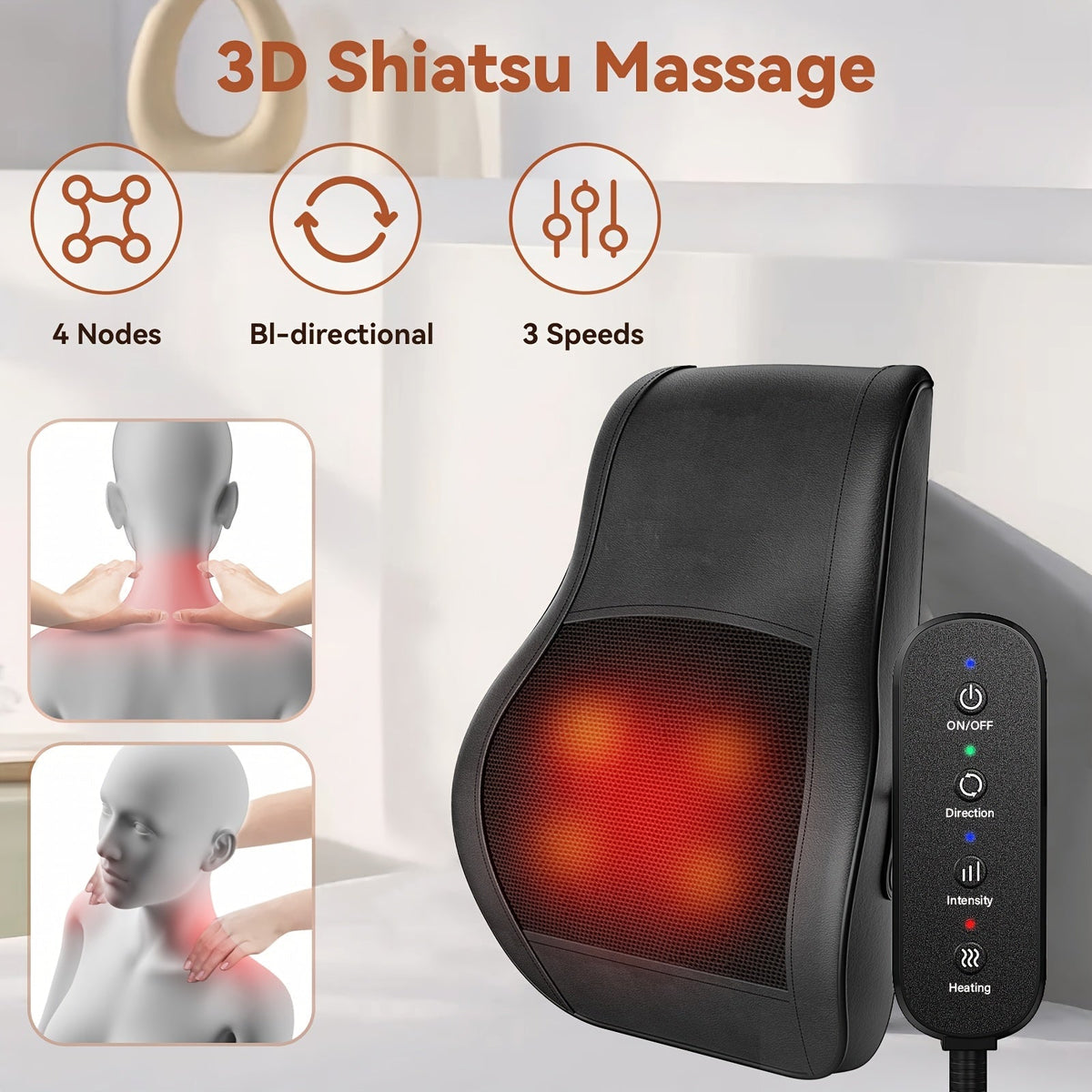 Shiatsu Back & Neck Massager with Heat LPT