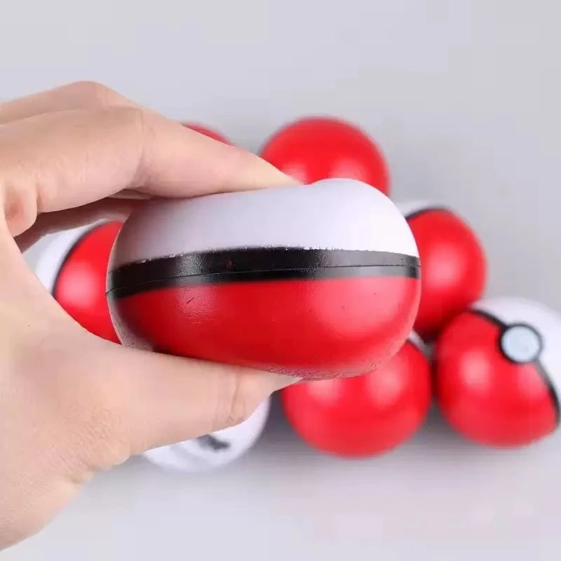 6cm Pokémon Poké Ball Stress Relief Ball Fun Pet Toy Squeezable Dog Fitness Ball Cat and Dog Play Ball Round Ball Toy Jansha Store