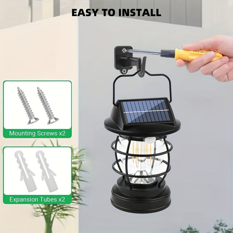 Black Solar Powered LED Camping Light LPT