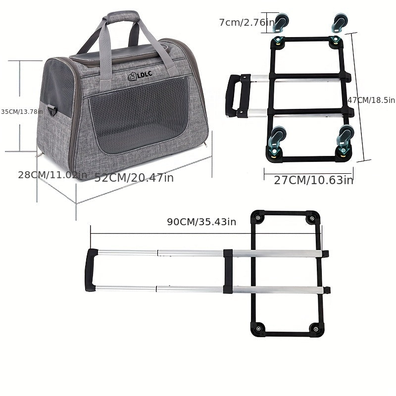 Pet Rolling Carrier with Detachable Wheels LPT