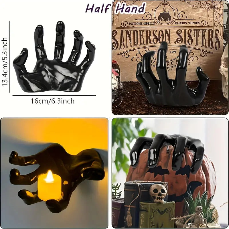 3-Pack Devil Hand Candle Holders with LED Tealights - Wall Decor CAN