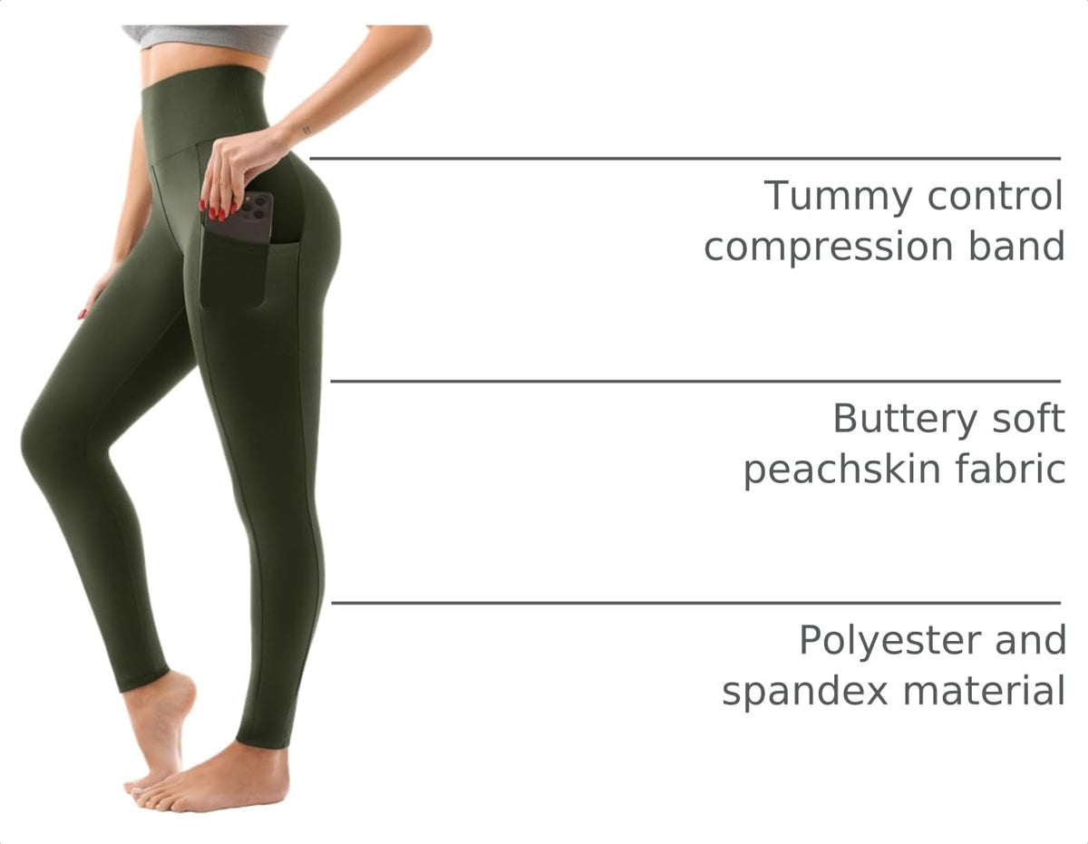 SINOPHANT High Waisted Leggings Women with Pockets Jansha Store
