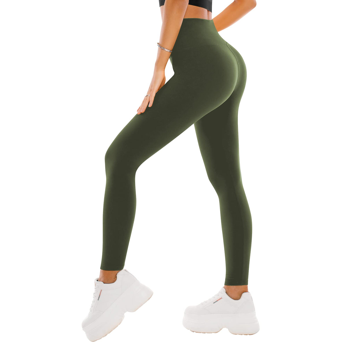 SINOPHANT High Waisted Leggings for Women - Full Length Capri Buttery Soft Yoga Pants for Workout Athletic Jansha Store