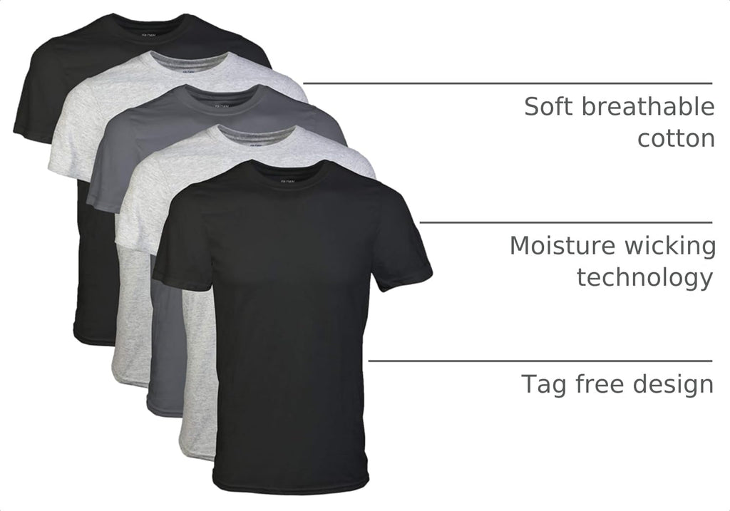 Gildan Men's Crew T-Shirts, Multipack, Style G1100 Jansha Store