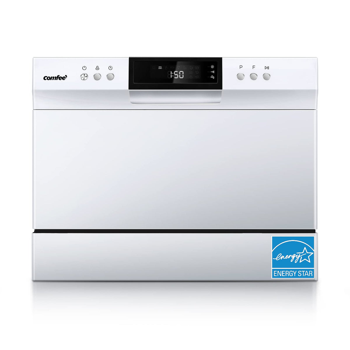 COMFEE’ Countertop Dishwasher, Energy Star Portable Dishwasher, 6 Place Settings & 8 Washing Programs, Speed, Baby-Care, ECO& Glass, Dish Washer for Dorm, RV& Apartment, Black Jansha Store