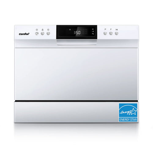 COMFEE’ Countertop Dishwasher, Energy Star Portable Dishwasher, 6 Place Settings & 8 Washing Programs, Speed, Baby-Care, ECO& Glass, Dish Washer for Dorm, RV& Apartment, Black Jansha Store