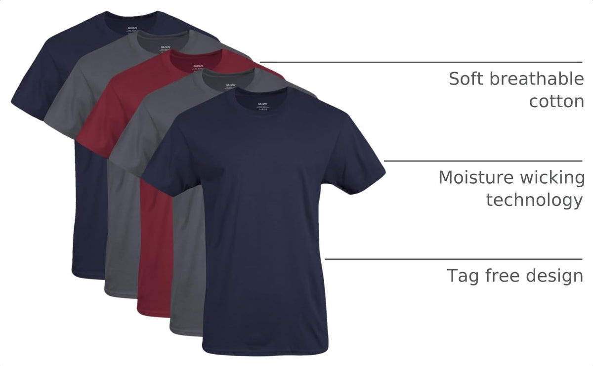 Gildan Men's Crew T-Shirts, Multipack, Style G1100 Jansha Store