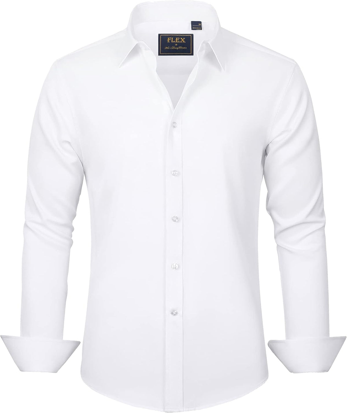 J.VER Men's Dress Shirts Solid Long Sleeve Stretch Wrinkle-Free Formal Shirt Business Casual Button Down Shirts Jansha Store