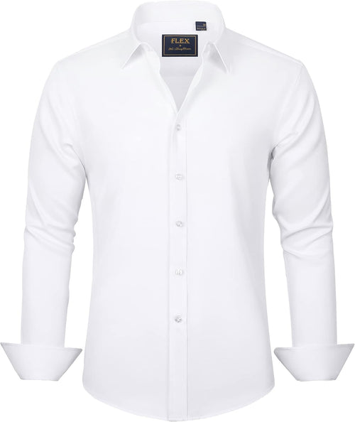 J.VER Men's Dress Shirts Solid Long Sleeve Stretch Wrinkle-Free Formal Shirt Business Casual Button Down Shirts Jansha Store