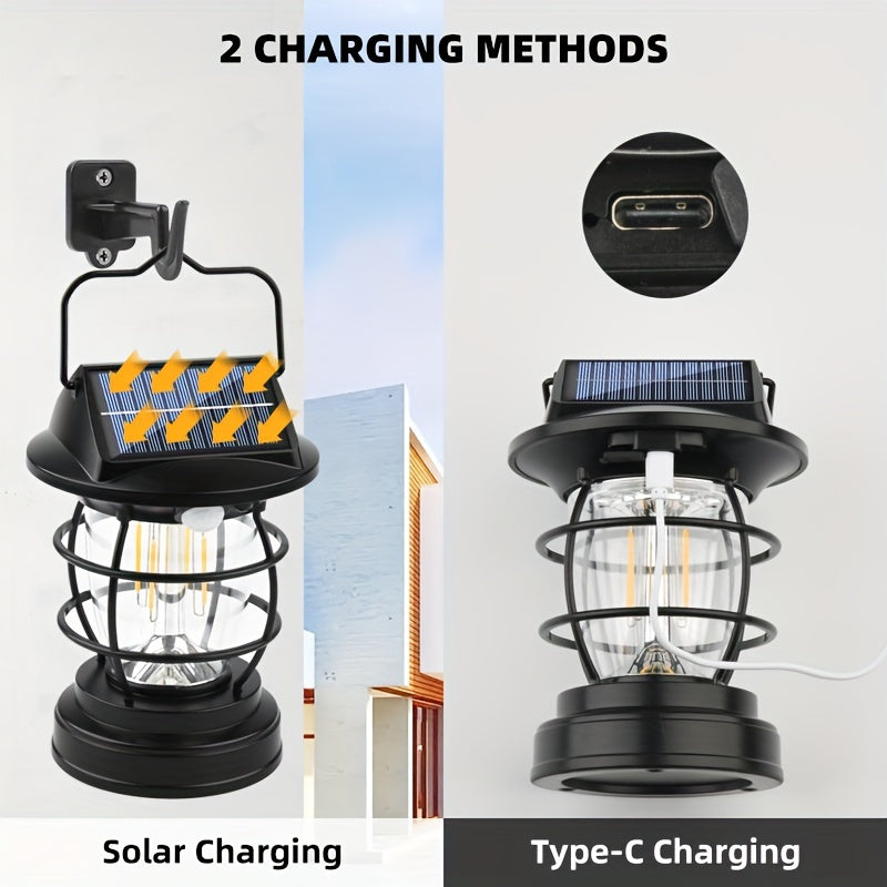 Black Solar Powered LED Camping Light LPT