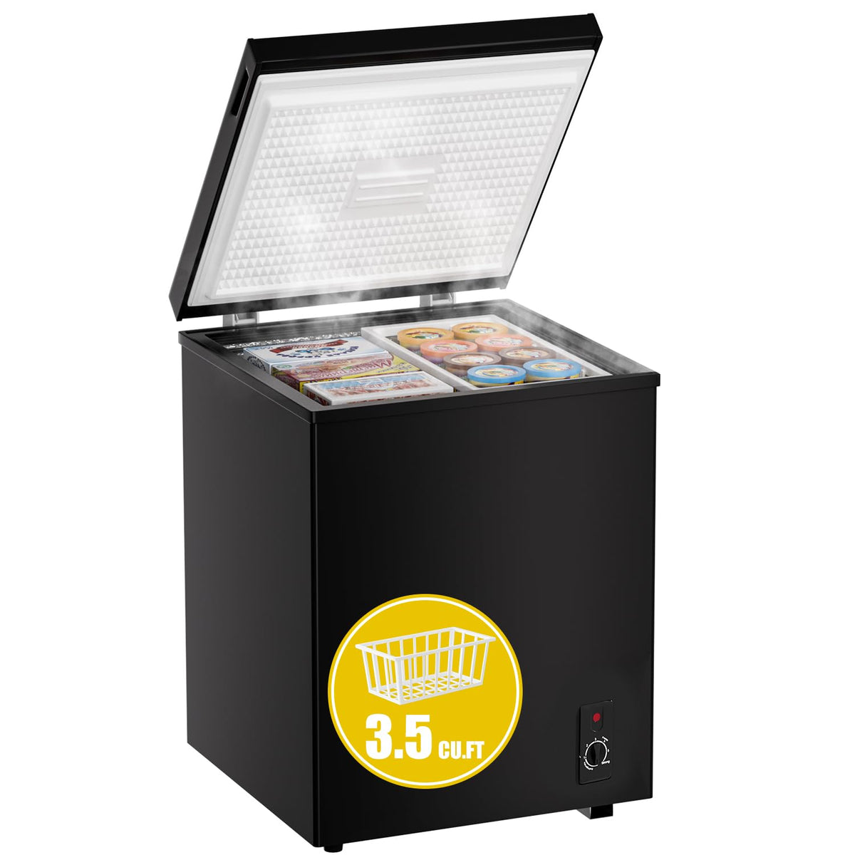 7.0 Cu Ft Chest Freezer - Energy Saving Quiet Top Open Door Mini Freezer Adjustable 6 Thermostat - Compact Small Deep Freezer w/Removable Basket and Defrost Water Drain for Home/Apartment/Garage Jansha Store