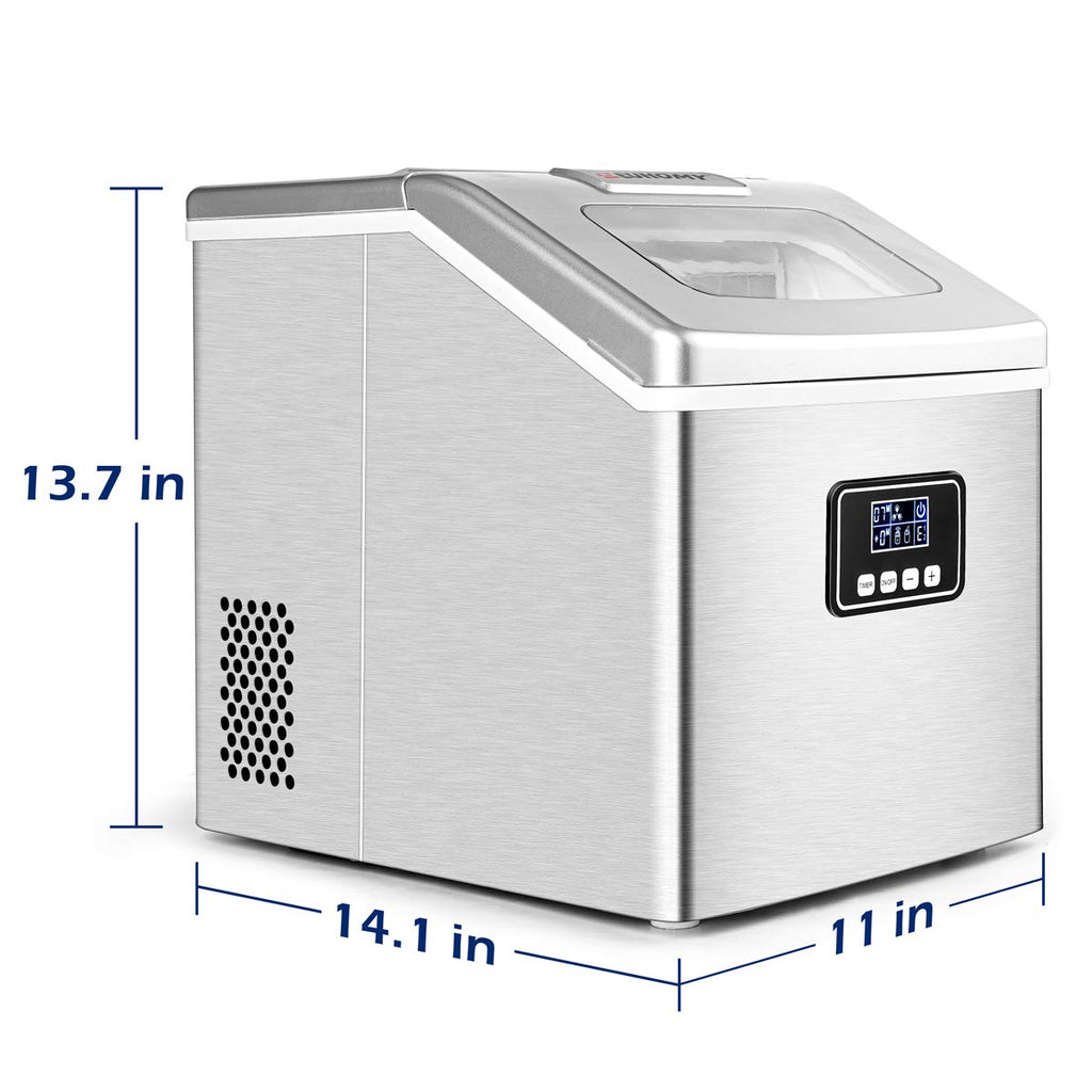 EUHOMY Nugget Ice Maker Countertop, Ready in 7 Mins, 35Lbs/24H Pebble Ice Maker Machine, Self-Cleaning Countertop Sonic Ice Makers with Ice Scoop&Basket, Pellet Ice Maker for Home, Stainless Steel Jansha Store
