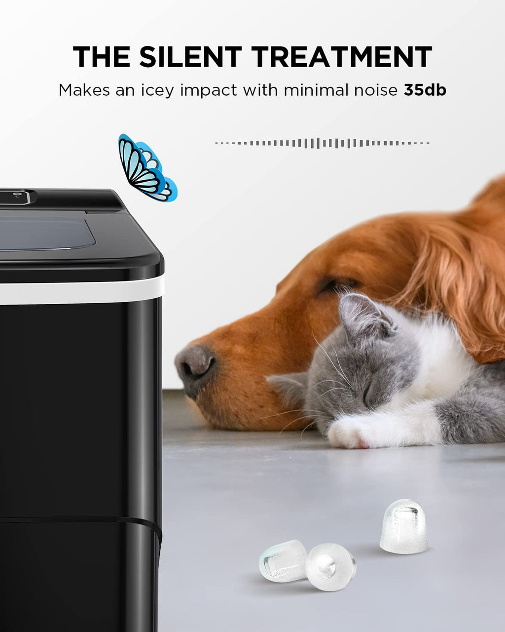 Silonn Nugget Ice Maker, Smart Countertop Ice Machine with APP & Voice Control, Self-Cleaning, 44lbs/24H Soft Chewable Sonic Ice, 3L Tank, for Home Kitchen & Party Jansha Store