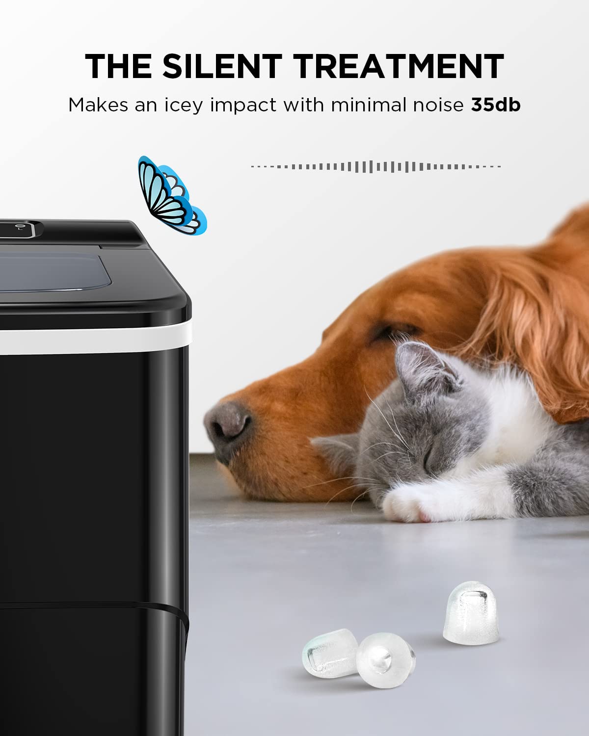 Silonn Nugget Ice Maker, Smart Countertop Ice Machine with APP & Voice Control, Self-Cleaning, 44lbs/24H Soft Chewable Sonic Ice, 3L Tank, for Home Kitchen & Party Jansha Store
