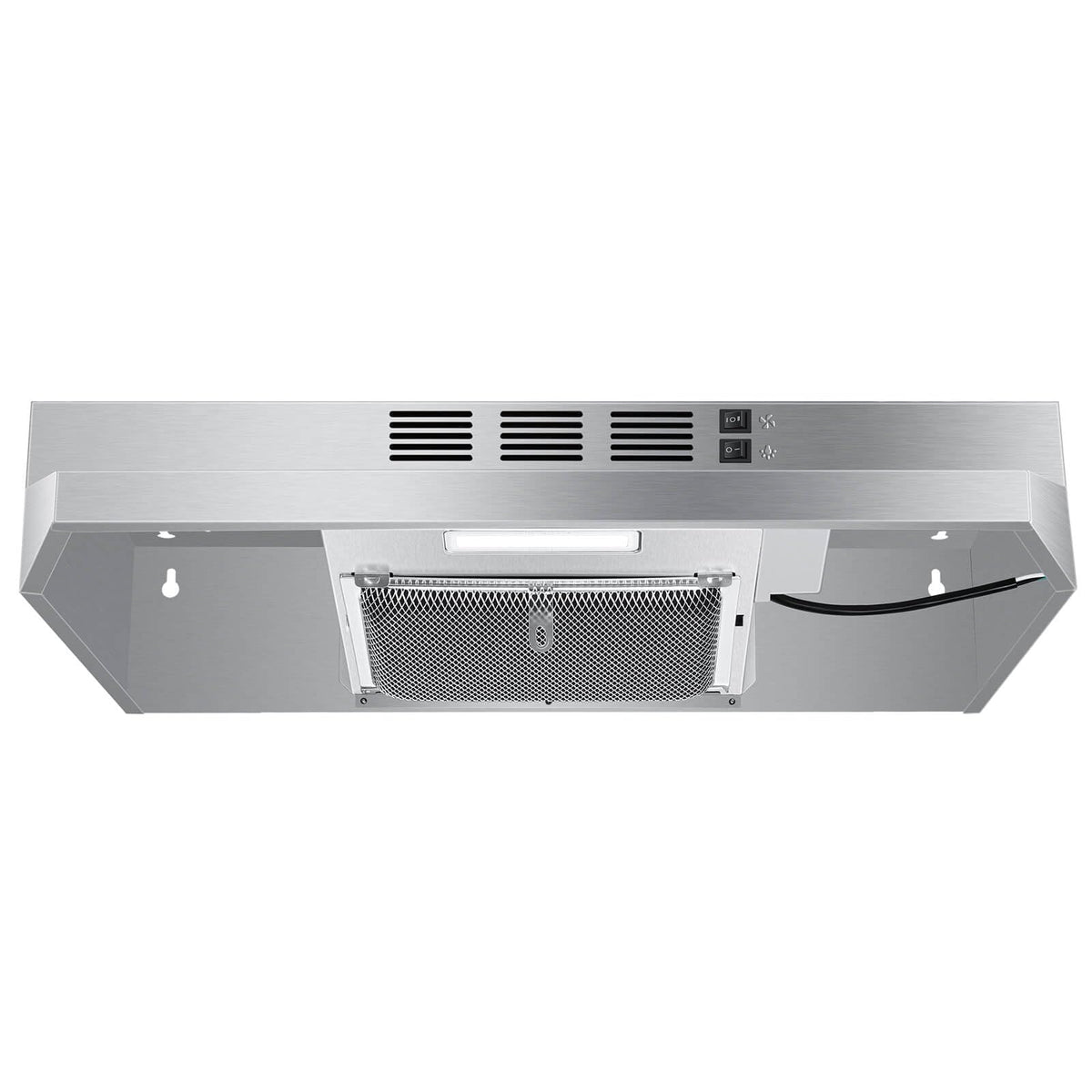 SNDOAS Black Range Hood 36 inch,Ductless Under Cabinet Range Hood Included Carbon Sponge Filter,Ducted Optional,Kitchen Hood 36 inch with 2 Vents,2 Speeds,Hard Wired Stove Vent Jansha Store