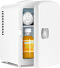 Antarctic Star Compact Refrigerator, Portable Mini Fridge, Skin Care 4L Capacity/6 Cans, for Bedroom, Car, Office & Dorm, Small Cooler for Cosmetics, Beverage and Food, White Jansha Store