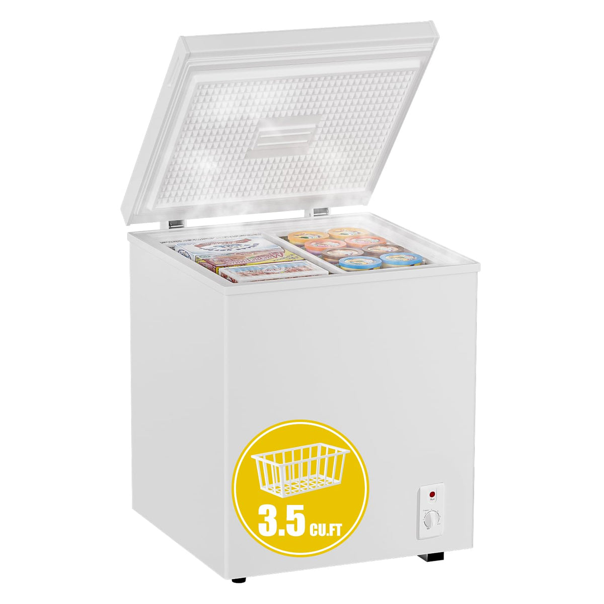 7.0 Cu Ft Chest Freezer - Energy Saving Quiet Top Open Door Mini Freezer Adjustable 6 Thermostat - Compact Small Deep Freezer w/Removable Basket and Defrost Water Drain for Home/Apartment/Garage Jansha Store