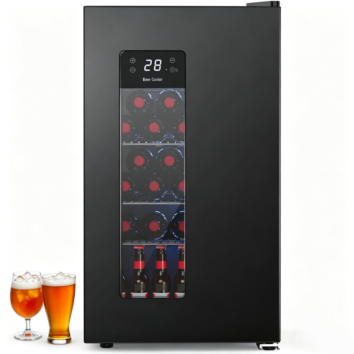 Electactic Mini Fridge 130 Can Beverage Refrigerator Cooler, 3.2 Cu.Ft Drink Fridge for Soda Wine Beer, Adjustable Temperature Control for Home Office, Black Jansha Store