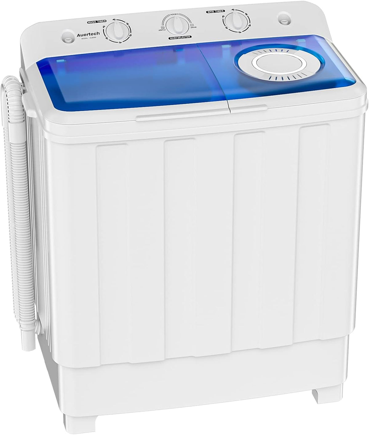 Auertech Portable Washing Machine, 28lbs Twin Tub Washer Mini Compact Laundry Machine with Drain Pump, Semi-automatic 18lbs Washer 10lbs Spinner Combo for Dorms, Apartments, RVs Jansha Store