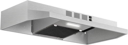 Range Hood 30 inch Under Cabinet, Stainless Steel Kitchen Vent Hood 280CFM, Built-in Kitchen Stove Hood w/Rocker Button Control, Ducted/Ductless Convertible Duct, 2 Speeds Fan, Bright LED Light Jansha Store