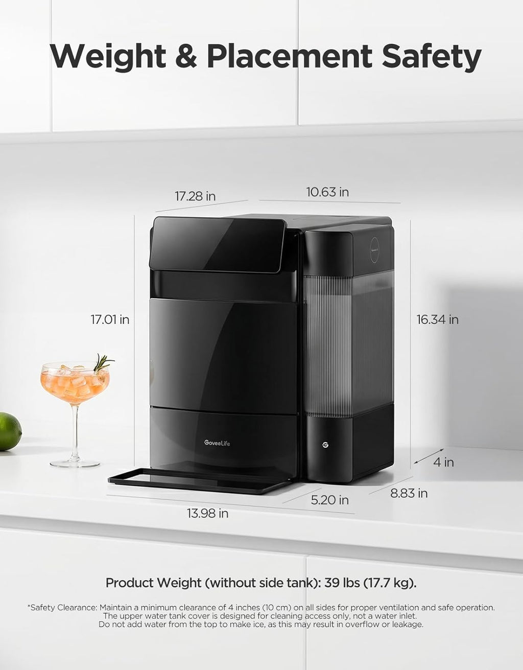 GoveeLife Smart Nugget Ice Maker Pro, 60lbs Daily, 6-Minute Ice, 40dB Jansha Store