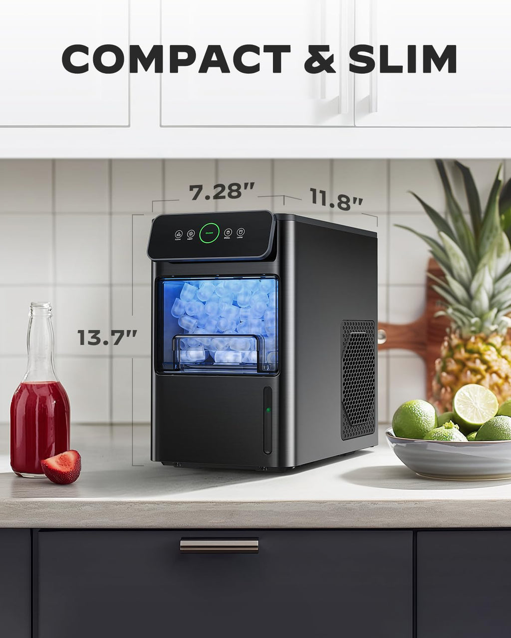 Silonn Ice Maker Countertop, Portable Ice Machine with Carry Handle, Self-Cleaning Ice Makers with Basket and Scoop, 9 Cubes in 6 Mins, 26 lbs per Day, Ideal for Home, Kitchen, Camping, RV Jansha Store