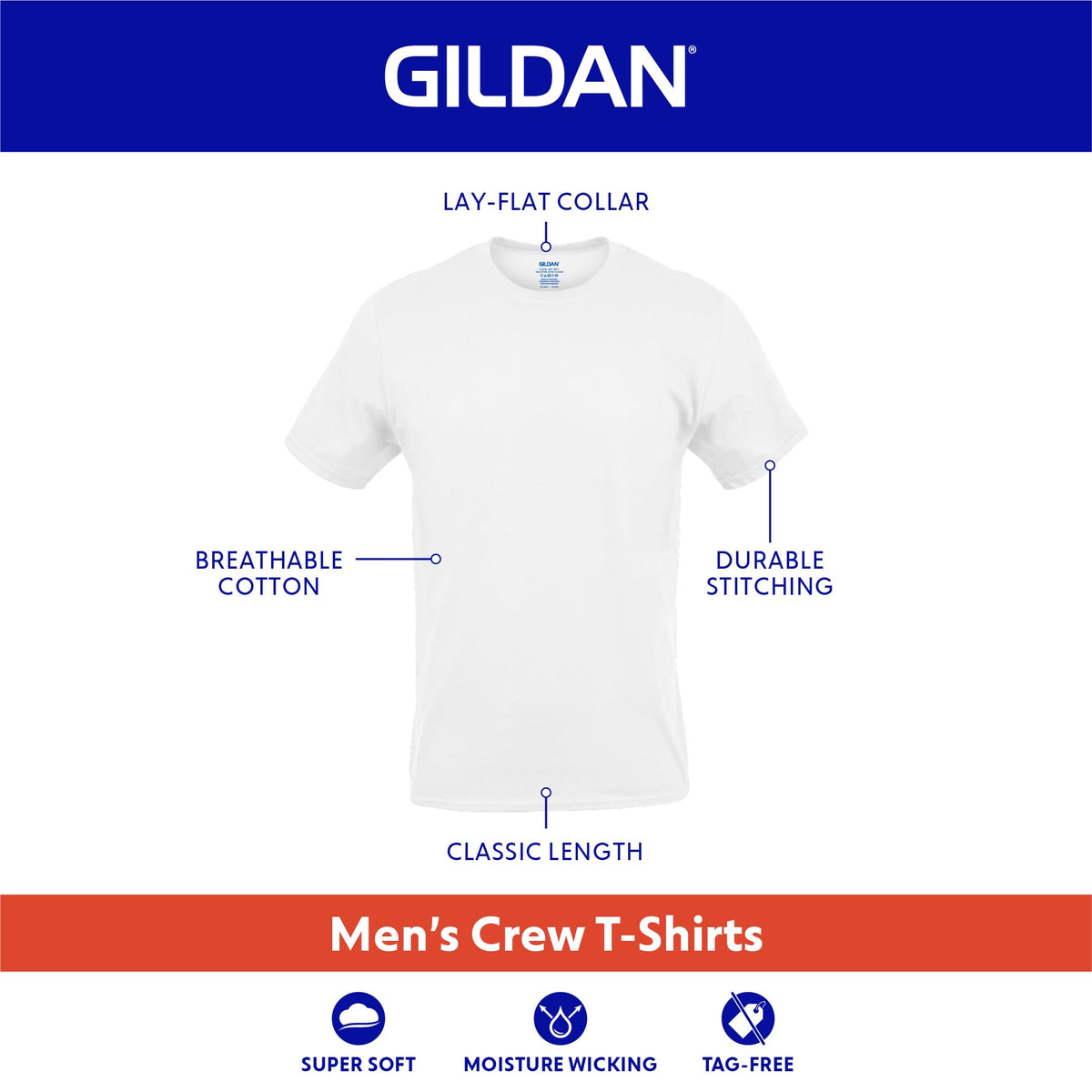 Gildan Men's Crew T-Shirts, Multipack, Style G1100 Jansha Store