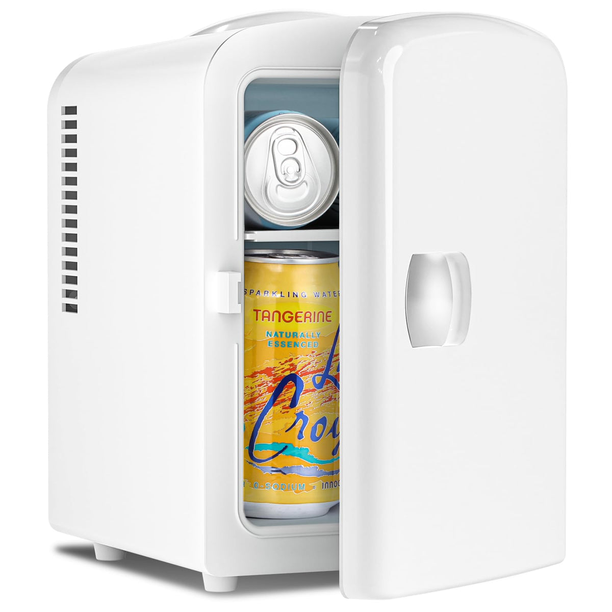 Antarctic Star Compact Refrigerator, Portable Mini Fridge, Skin Care 4L Capacity/6 Cans, for Bedroom, Car, Office & Dorm, Small Cooler for Cosmetics, Beverage and Food, White Jansha Store