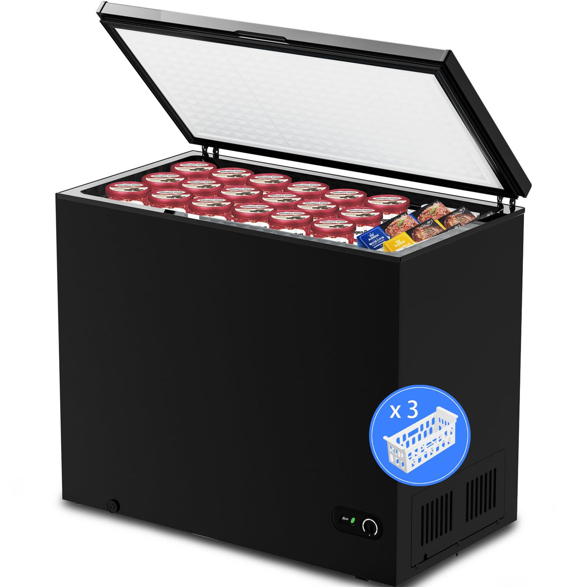 Kismile 1.8 Cu.Ft Mini Chest Freezer, Compact Deep Freezer for Home, Black Jansha Store