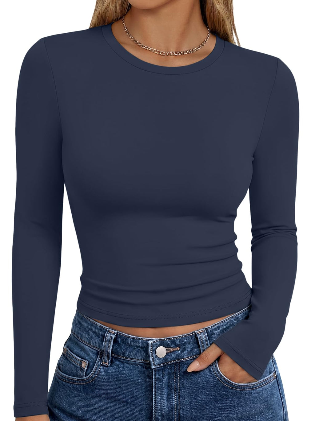 Trendy Queen Womens Long Sleeve T Shirts Fall Fashion Basic Y2K Tops 2026 Jansha Store