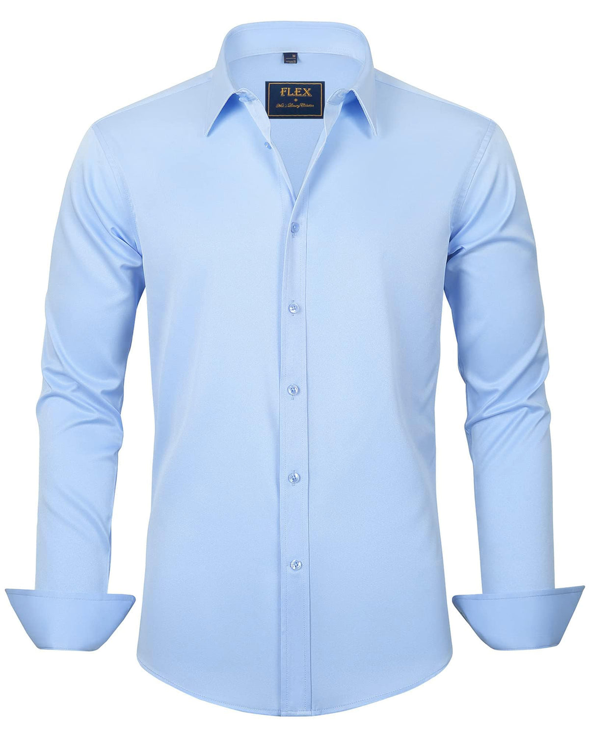 J.VER Men's Dress Shirts Solid Long Sleeve Stretch Wrinkle-Free Formal Shirt Business Casual Button Down Shirts Jansha Store