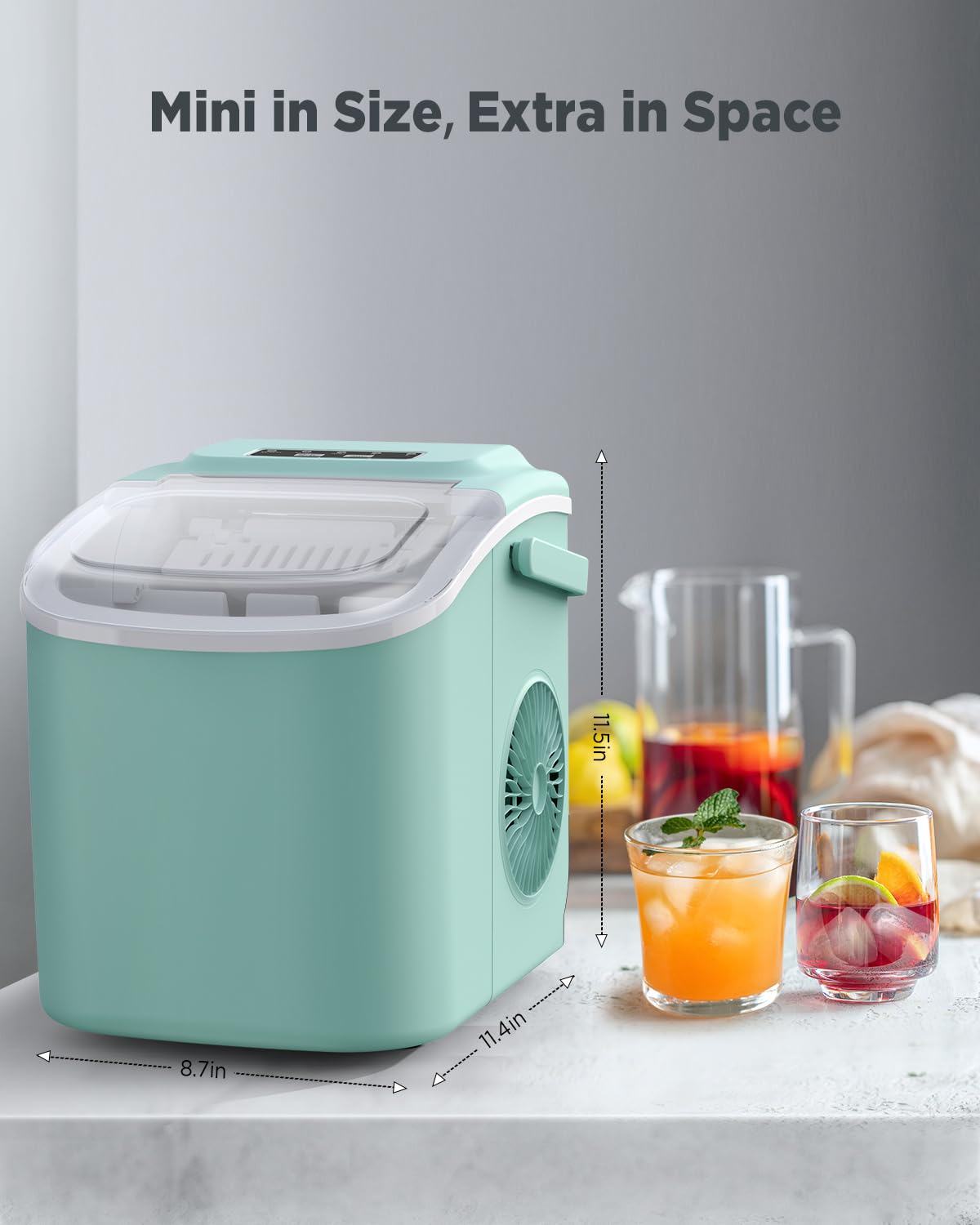 Silonn Ice Maker Countertop, Portable Ice Machine with Carry Handle, Self-Cleaning Ice Makers with Basket and Scoop, 9 Cubes in 6 Mins, 26 lbs per Day, Ideal for Home, Kitchen, Camping, RV Jansha Store