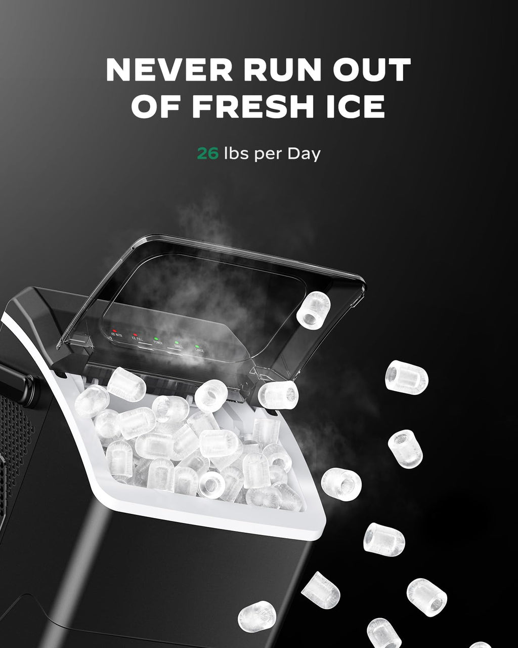 Silonn Nugget Ice Maker Countertop, Pellet Ice Machine with Self-Cleaning Function, Sonic Ice Maker Produces 36lbs of Chewable Ice in 24 Hours, Ideal for Home Kitchen and Office (Stainless Steel) Jansha Store
