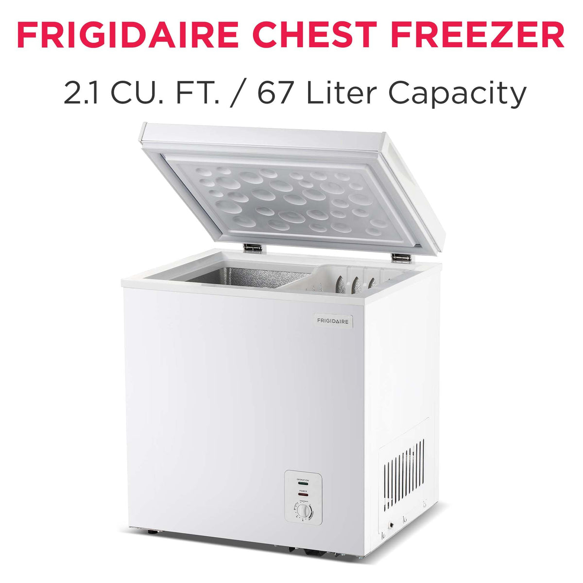FRIGIDAIRE EFRF5003-BLACK Chest Deep Freezer-Garage-Ready, 5.0 Cu. Ft. Capacity, Black-Adjustable Thermostat-Removable Vinyl Coated Wire Basket-Easy Defrost Drain Jansha Store