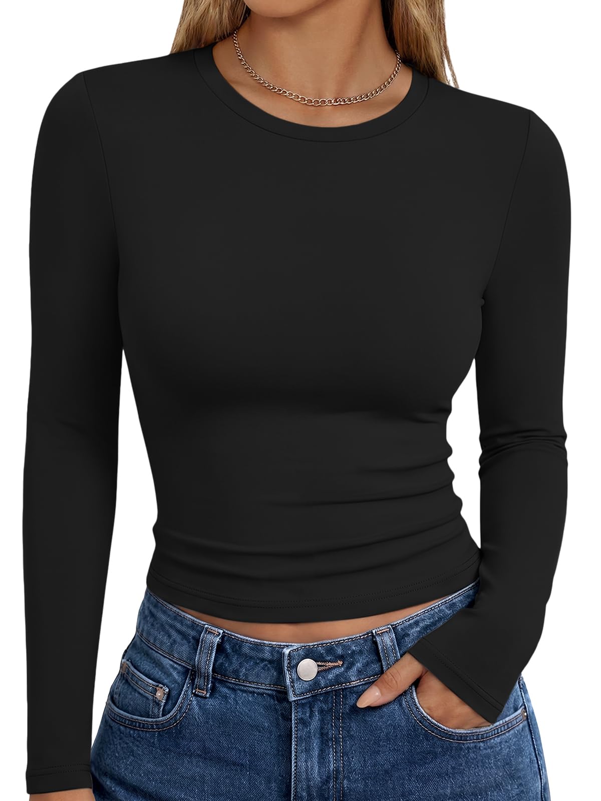 Trendy Queen Womens Long Sleeve T Shirts Fall Fashion Basic Y2K Tops 2026 Jansha Store