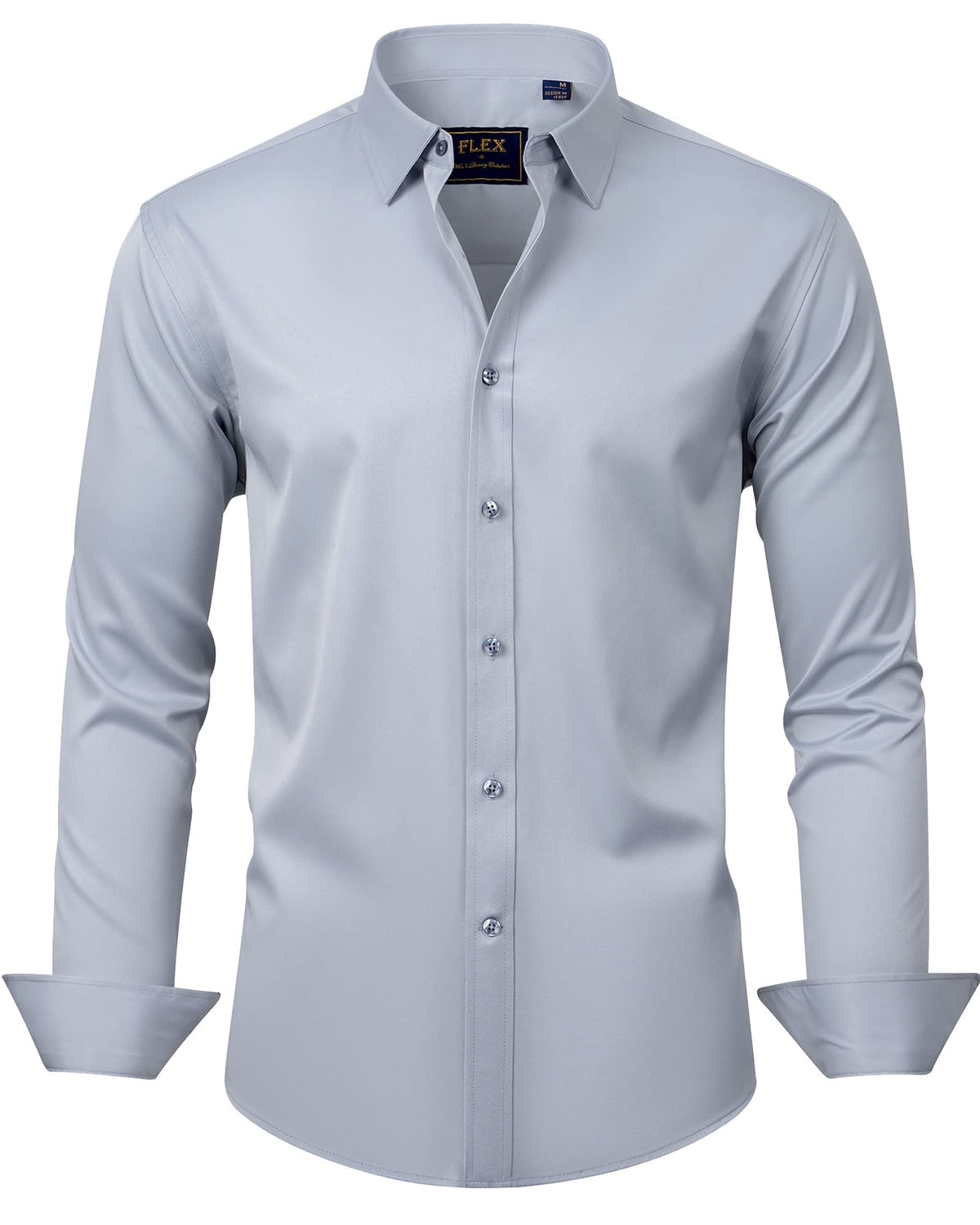 J.VER Men's Dress Shirts Solid Long Sleeve Stretch Wrinkle-Free Formal Shirt Business Casual Button Down Shirts Jansha Store