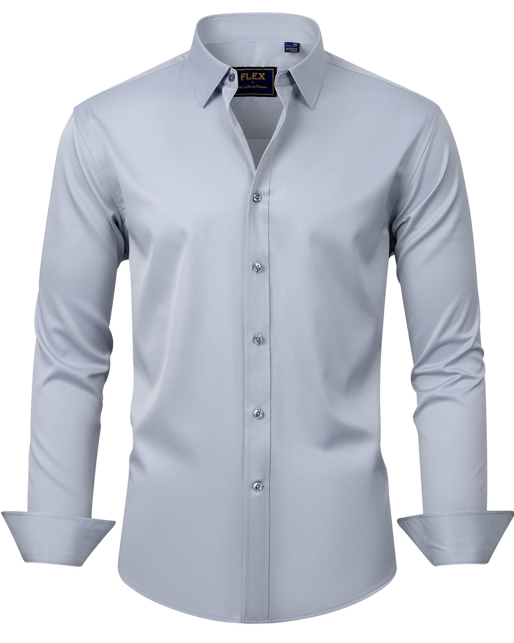 J.VER Men's Dress Shirts Solid Long Sleeve Stretch Wrinkle-Free Formal Shirt Business Casual Button Down Shirts Jansha Store