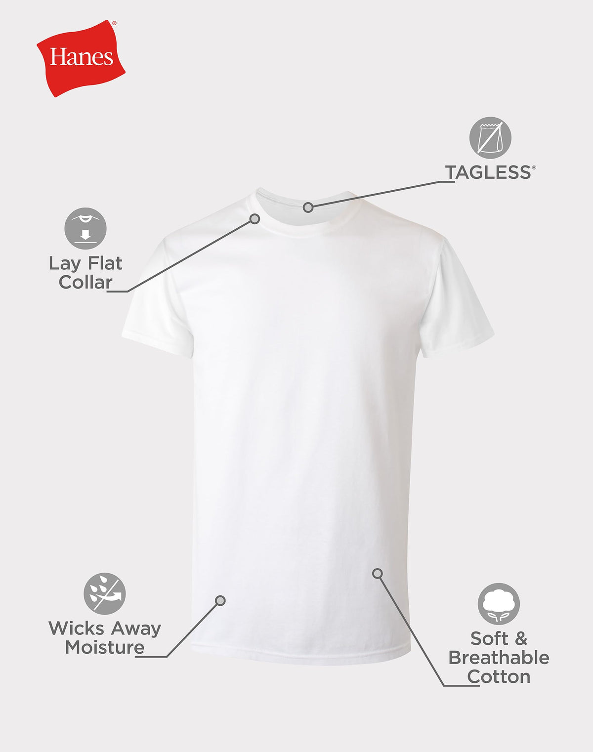 Hanes Men's Undershirt Packs, Stay-Tucked Soft Cotton Undershirts, Best Undershirts for Men, White/Black/Asstd Multipacks Jansha Store