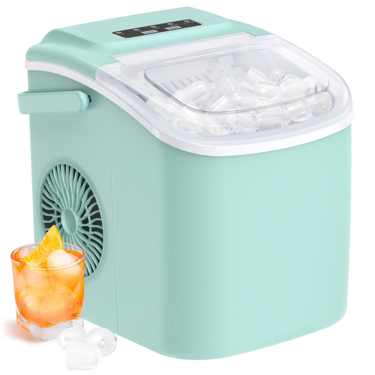 Silonn Ice Maker Countertop, Portable Ice Machine with Carry Handle, Self-Cleaning Ice Makers with Basket and Scoop, 9 Cubes in 6 Mins, 26 lbs per Day, Ideal for Home, Kitchen, Camping, RV Jansha Store