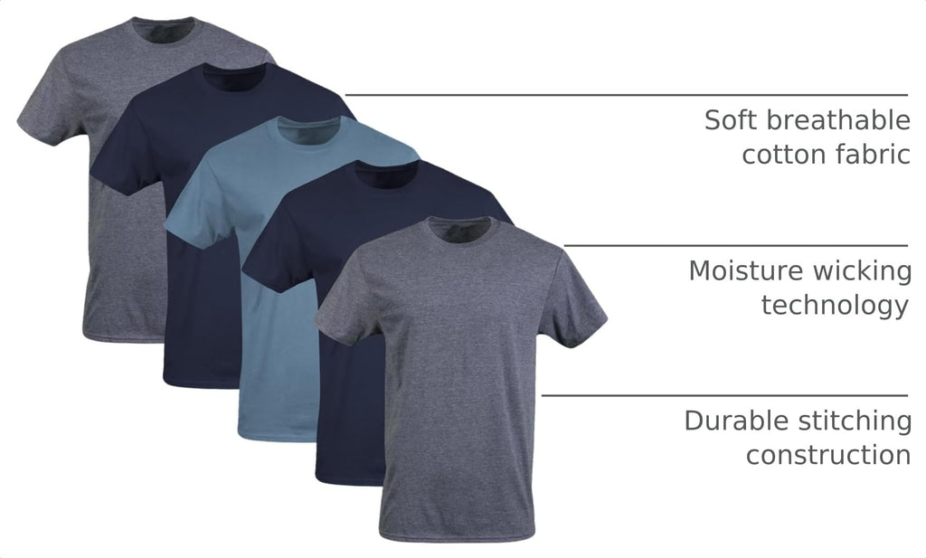 Gildan Men's Crew T-Shirts, Multipack, Style G1100 Jansha Store