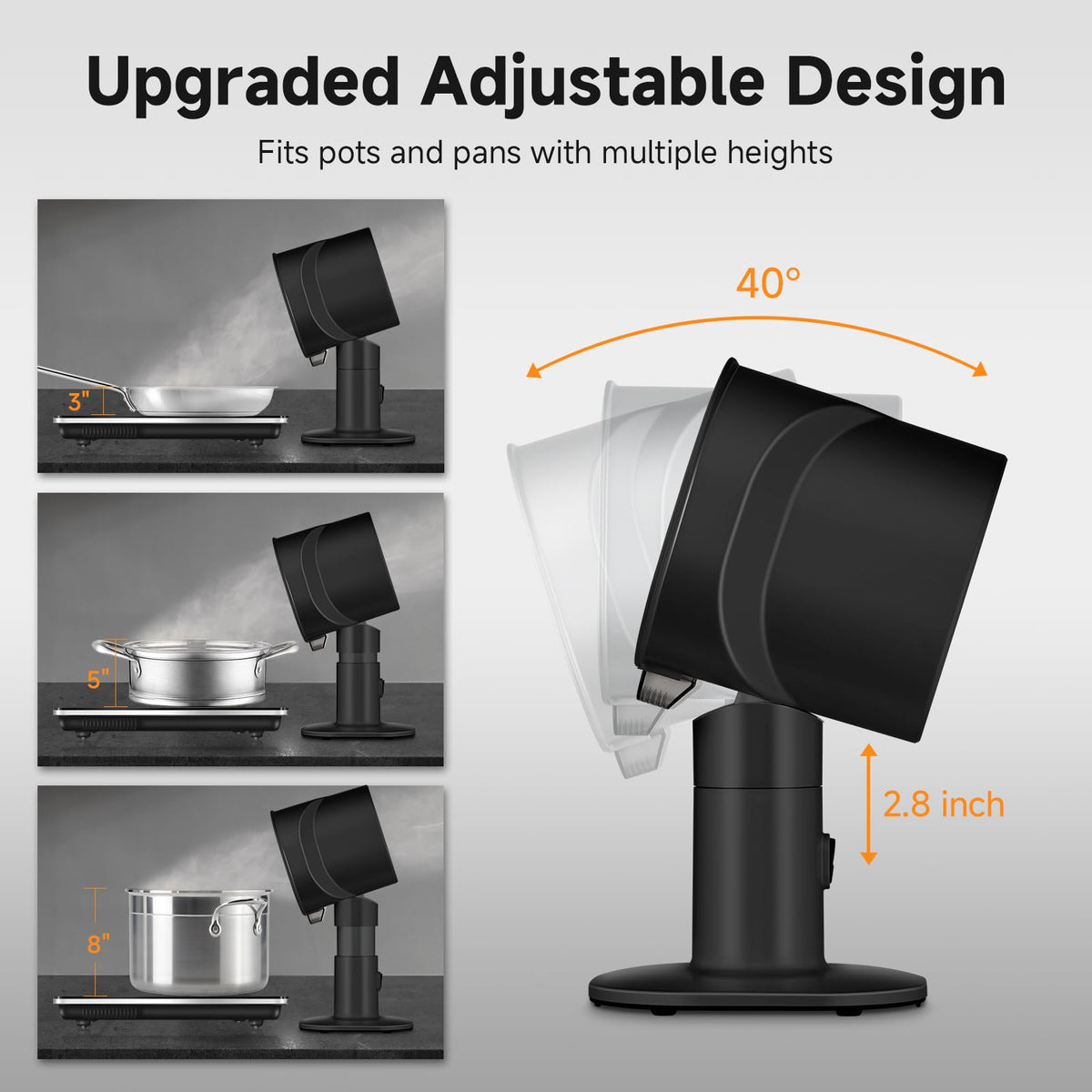 Portable Range Hood, 4-Speed Desktop Exhaust Fan with Telescopic Height Jansha Store