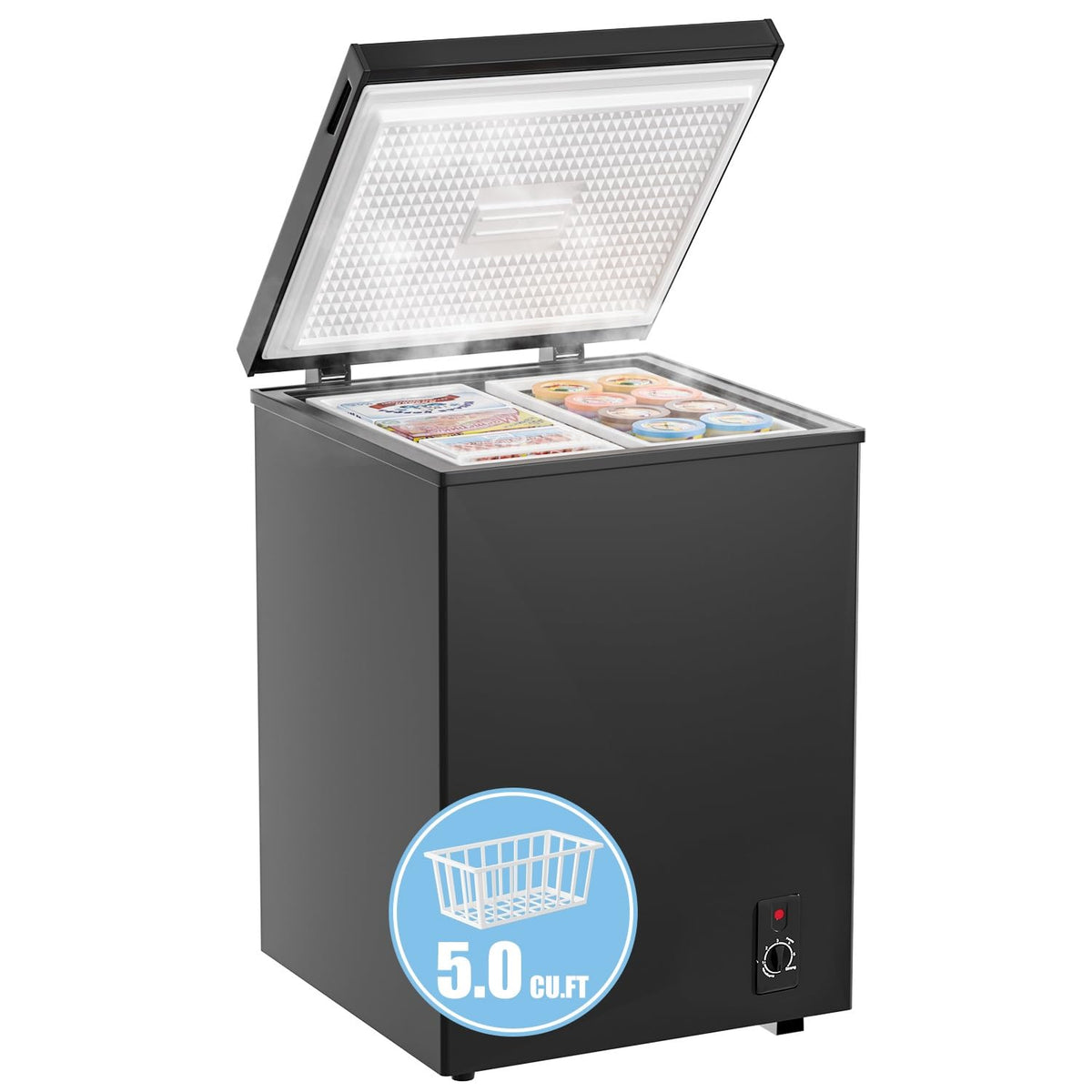 7.0 Cu Ft Chest Freezer - Energy Saving Quiet Top Open Door Mini Freezer Adjustable 6 Thermostat - Compact Small Deep Freezer w/Removable Basket and Defrost Water Drain for Home/Apartment/Garage Jansha Store