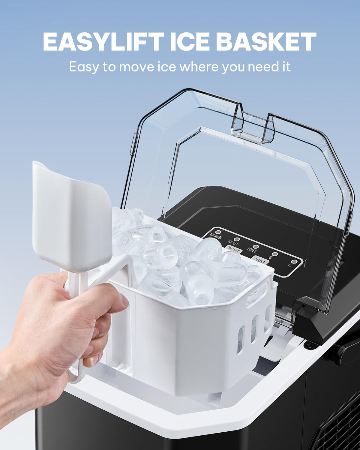 Silonn Ice Maker Countertop, Portable Ice Machine with Carry Handle, Self-Cleaning Ice Makers with Basket and Scoop, 9 Cubes in 6 Mins, 26 lbs per Day, Ideal for Home, Kitchen, Camping, RV Jansha Store