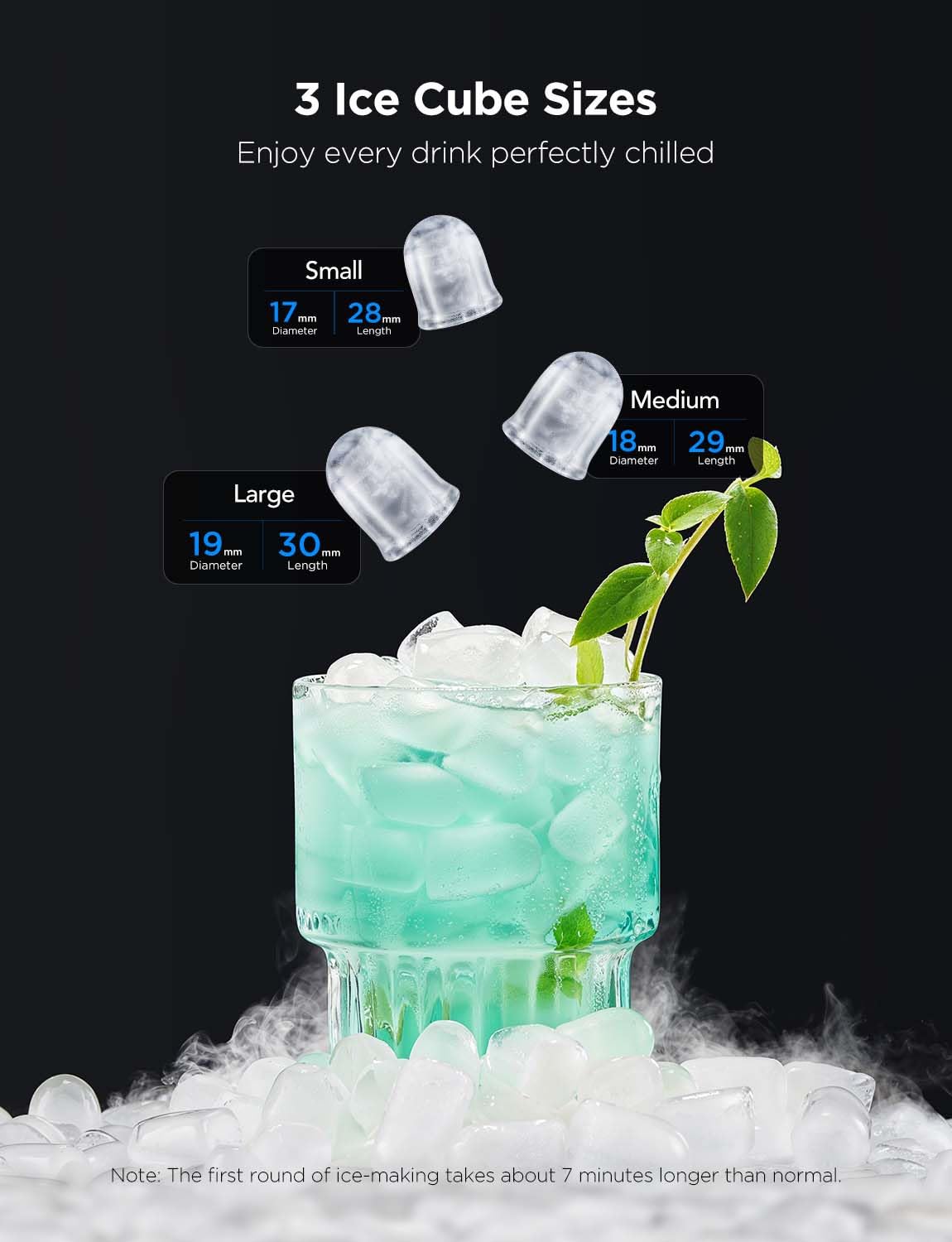 GoveeLife Smart Ice Maker, 9 Ice Cubes in 6 Mins 3 Sizes, 26lbs/Day, Silver Jansha Store