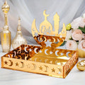 Golden Acrylic Eid Moon Star Dessert Tray LPT