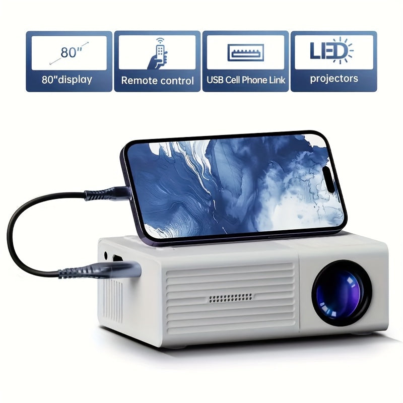 1080P HD Mini Projector with LED Display-1