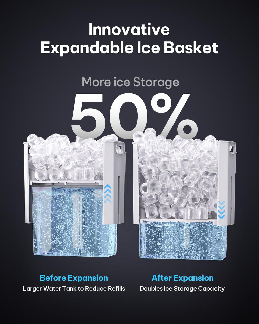 Silonn Ice Maker Countertop, 8 Bullet Ice Cubes in 6 Mins, 26.5 Lbs per Day, 2 Size Options, Self-Cleaning & Portable for Kitchen, Office, Party, RV Camping Jansha Store