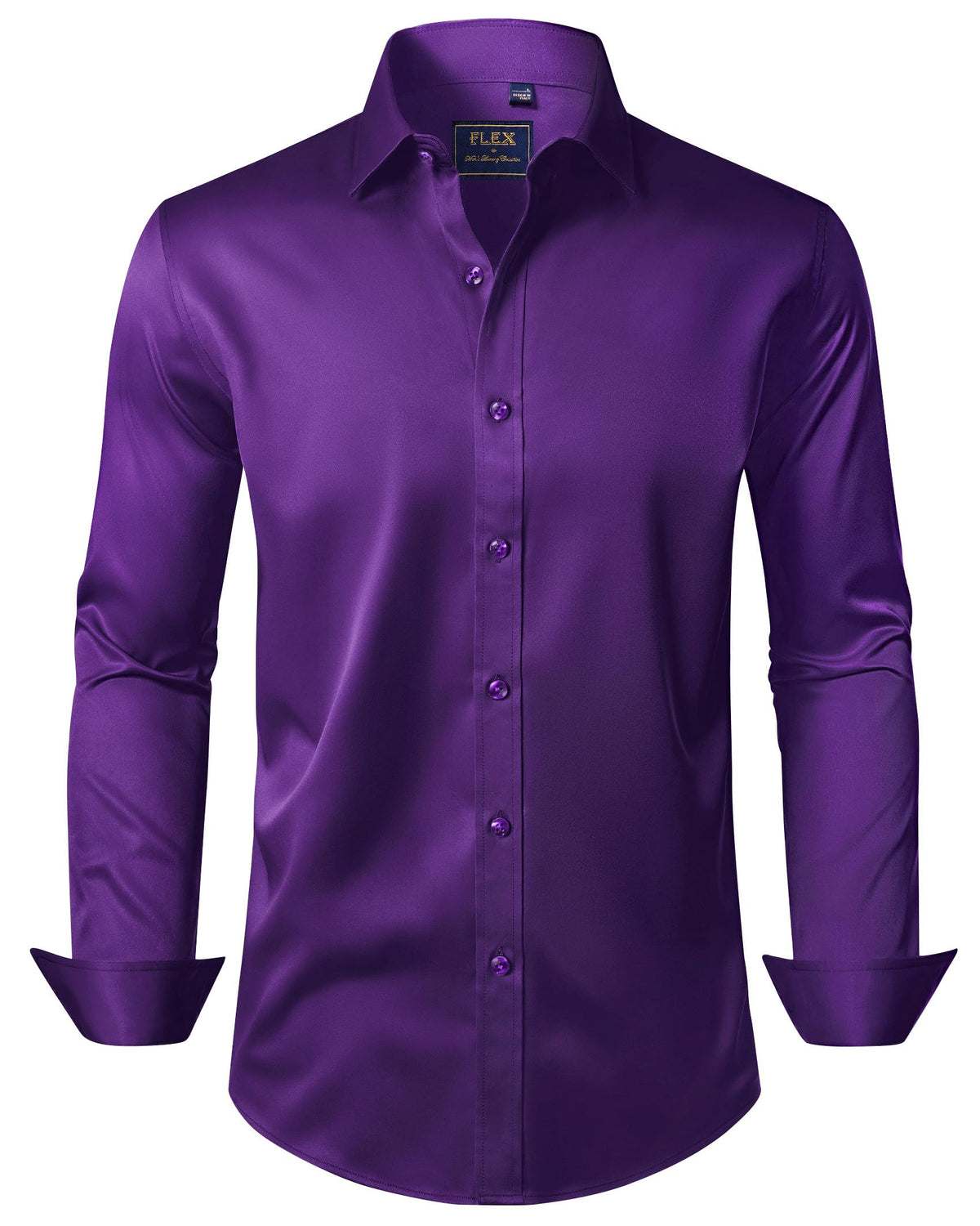 J.VER Men's Dress Shirts Solid Long Sleeve Stretch Wrinkle-Free Formal Shirt Business Casual Button Down Shirts Jansha Store