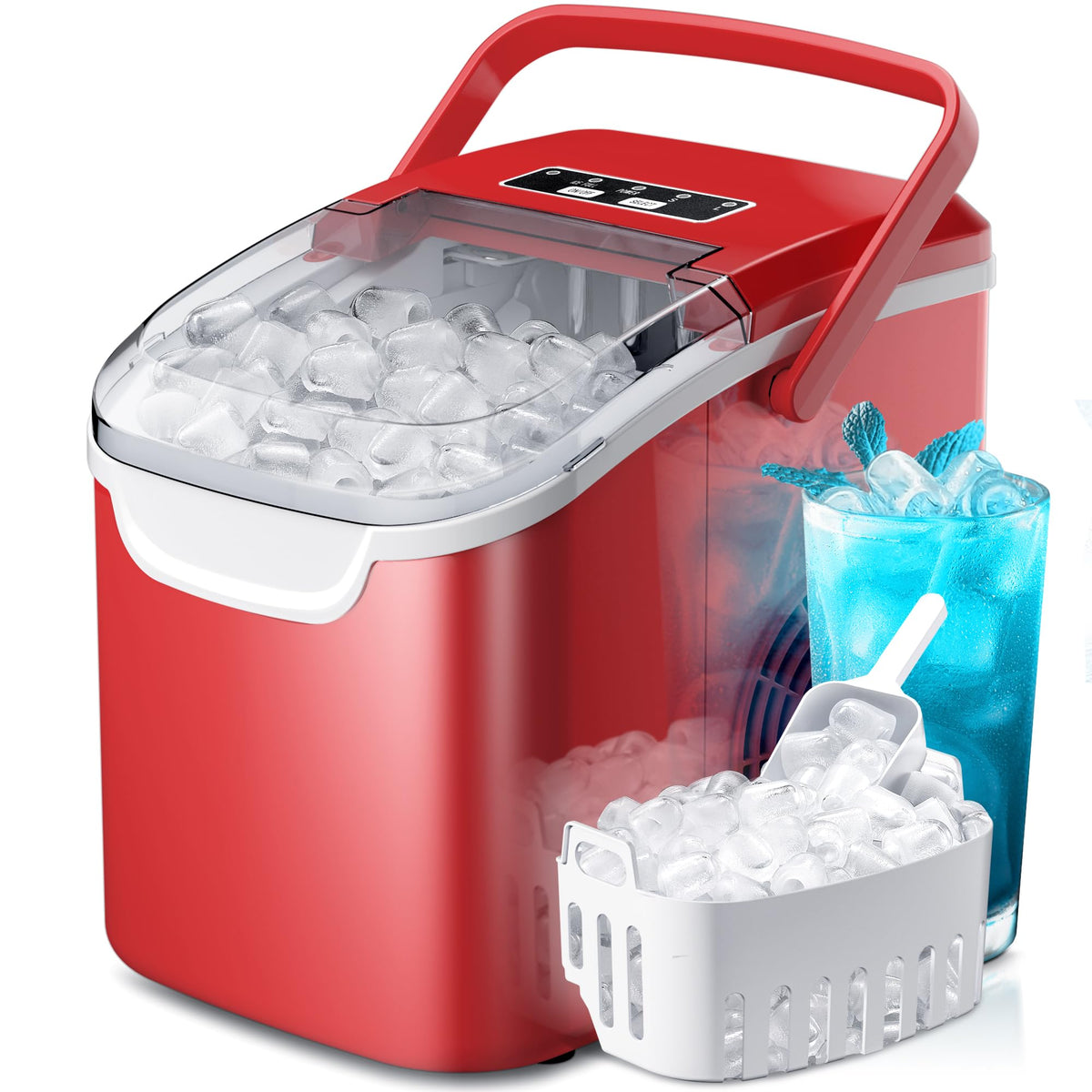 Crzoe Countertop Ice Maker, 26Lbs/24H,2 Sizes of Ice, Self-Cleaning,Black Jansha Store